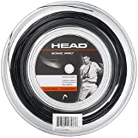 Head Sonic Pro Rollo Cordajes de Raquetas de Tenis- Adultos Unisex- Negro- 1.30 mm